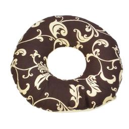 Coussin rond post natal dessin floral sombre