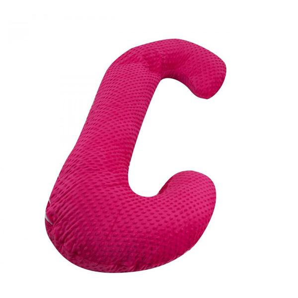 Coussin Minky de maternité forme C rose