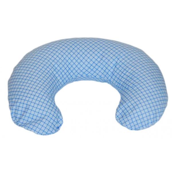 Coussin appui-tête bleu à carreaux