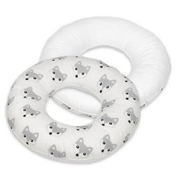 Coussin rond post natal Renards  blanc