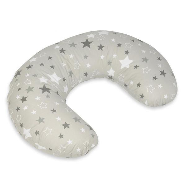 Coussin appui-tête Etoiles girses et blanches sur fond gris