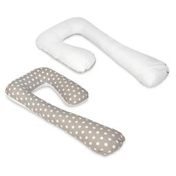 Coussin d'accouchement pre/post natal pois sur fond gris 