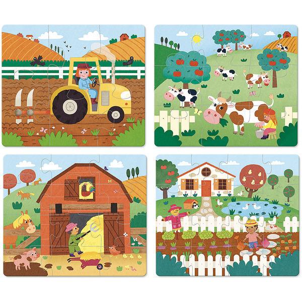 4 Puzzles evolutifs ferme en bois - Des 2 ans