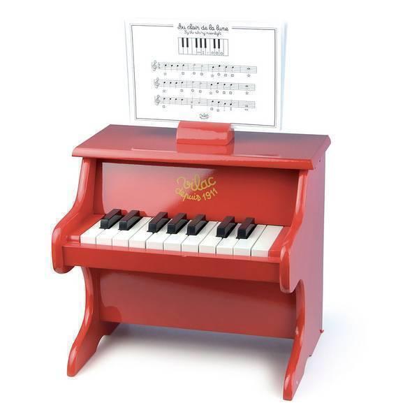 Piano rouge 18 touches avec partitions - Des 3 ans