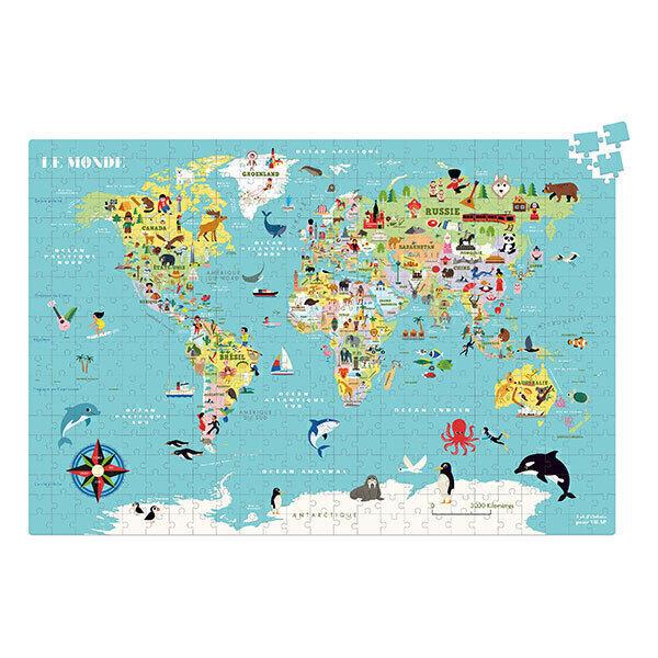 Carte du Monde puzzle 500 pièces - Dès 8 ans