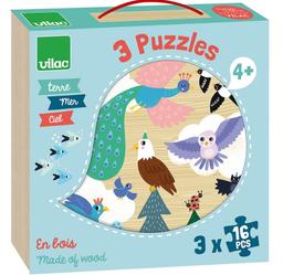 Coffret 3 Puzzles Terre Mer Ciel Dès 4 ans