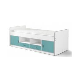 BONNY Lit capitaine 90x200 Turquoise sans sommier