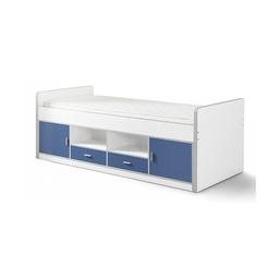 BONNY Lit capitaine 90x200 Bleu sans sommier