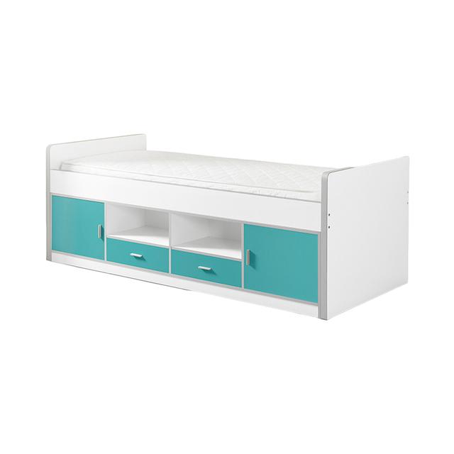 Lit Capitain 90x200 Sommier Inclus Bonny - Turquoise