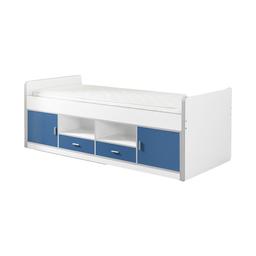 Lit Capitain 90x200 Sommier Inclus Bonny - Bleu