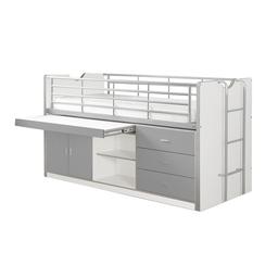 Lit combiné 95 90x200 Sommier Inclus Bonny - Gris