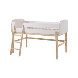 Lit Mi-Hauteur 90x200 Sommier Inclus Kiddy - Blanc