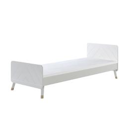 Lit 90x200 Sommier Inclus Billy - Blanc Satin