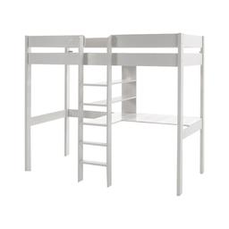 Lit Mezzanine 90x200 Sommier Inclus avec bureau Pino - Blanc