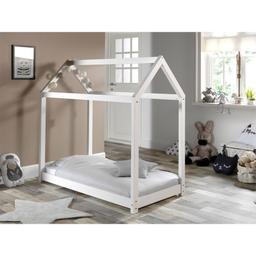 Lit Cabane 70x140 Sommier inclus - Blanc