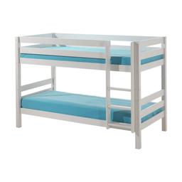 Lit Superposé 90x200 Hauteur 140 cm Sommier Inclus Pino - Blanc