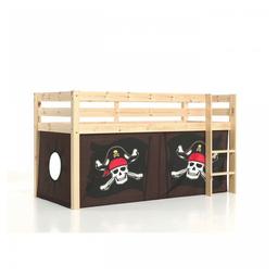 Lit Mi-Hauteur 90x200 sommier inclus housse Pirate Pino - Bois