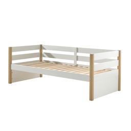 Lit banquette 90x200 sommier inclus Margrit - Blanc et Bois