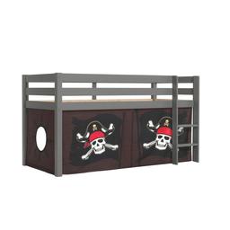 Lit Mi-Hauteur 90x200 sommier inclus housse Pirate Pino - Gris