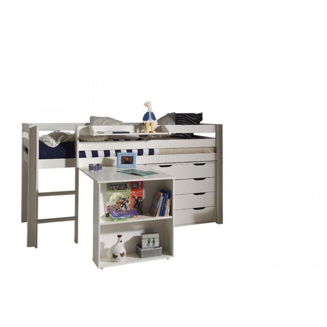 PINO Lit sureleve avec sommier + bureau + commode + tablette