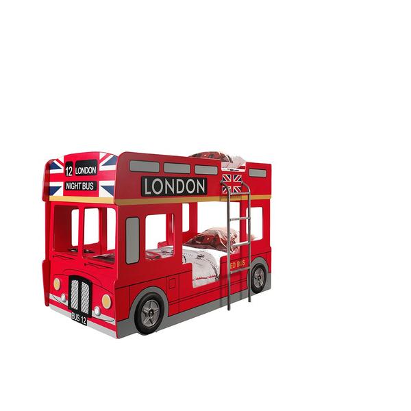 Funbeds Lit superposé bus londonien + 2 Matelas