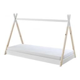 Lit TIPI blanc-naturel avec matelas