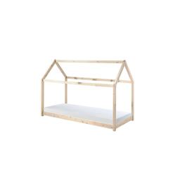 Lit cabane naturel avec matelas