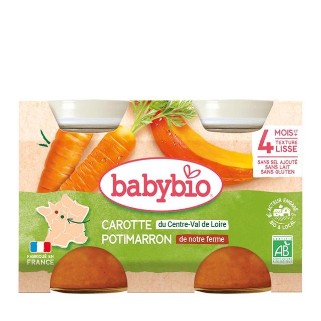 Babybio Carotte Potimarron, dès 4 mois - 2 x 130g