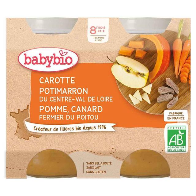 Petits pots carotte potimarron pomme canard 2x200g - Dès 8 mois