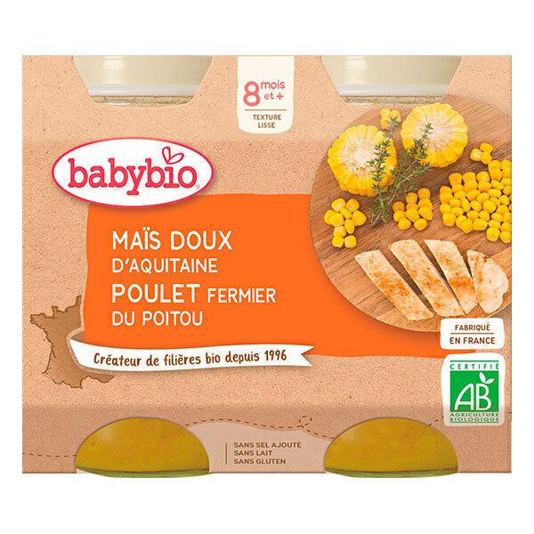 Menu Maïs doux & Poulet fermier 8 mois 2 x 200g