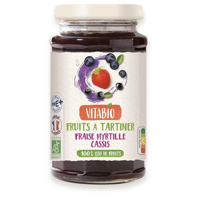 Fruits à tartiner fraise myrtille cassis bio 290g