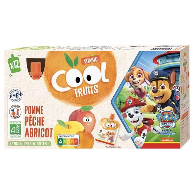 Compotes Cool fruit Pomme Pêche Abricot 12 x 90g