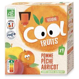 Compotes Cool Fruits Pomme Pêche Abricot 4x90g