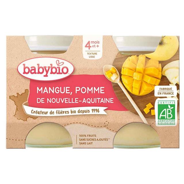 Petits pots mangue et pomme d'Aquitaine 2 x 130g - Dès 4 mois