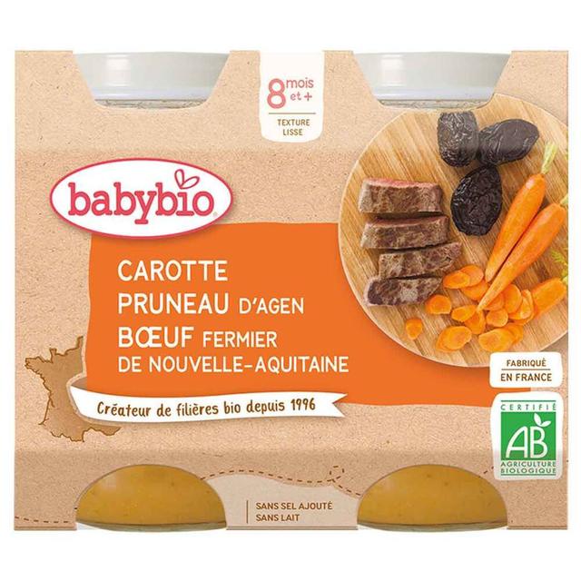 Petits pots carotte pruneau boeuf fermier - 2x200g