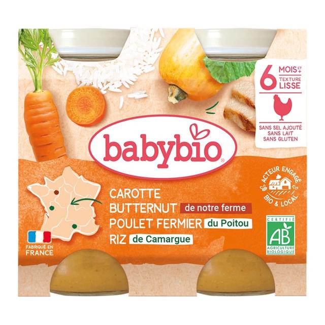 Petits pots Carotte Butternut Poulet Riz 2 x 200g - Dès 6 mois