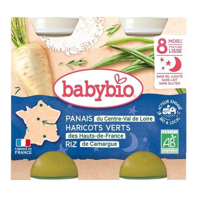 Petits pots Panais Haricots Verts Riz dès 8mois 2 x 200g