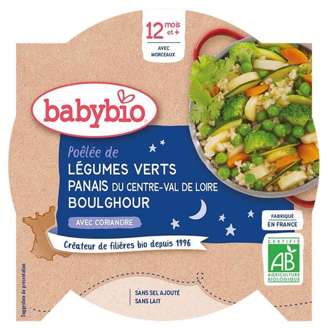 Assiette Légumes verts Panais Boulghour dès 12mois 230g