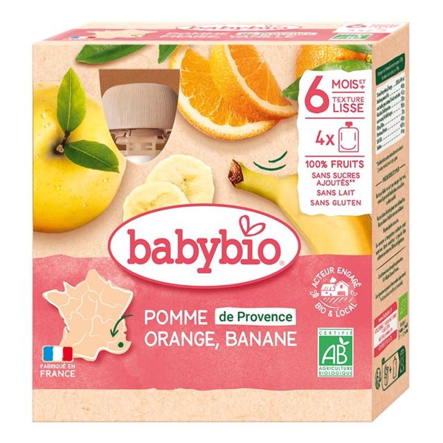 Gourdes pomme orange banane 4 x 90g - Dès 6 mois