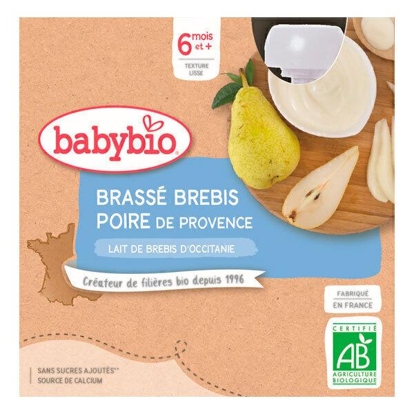 Gourde brassée au lait de brebis et poire 4 x 85g - Dès 6 mois