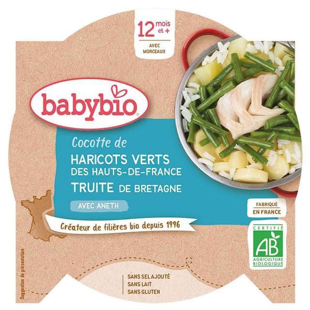 Cocotte haricots verts truite de Bretagne dès 12 mois - 230g