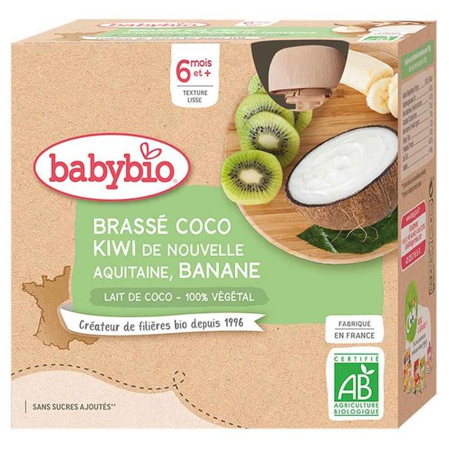 Gourde brassées au lait de coco kiwi banane dès 6 mois - 4x85g