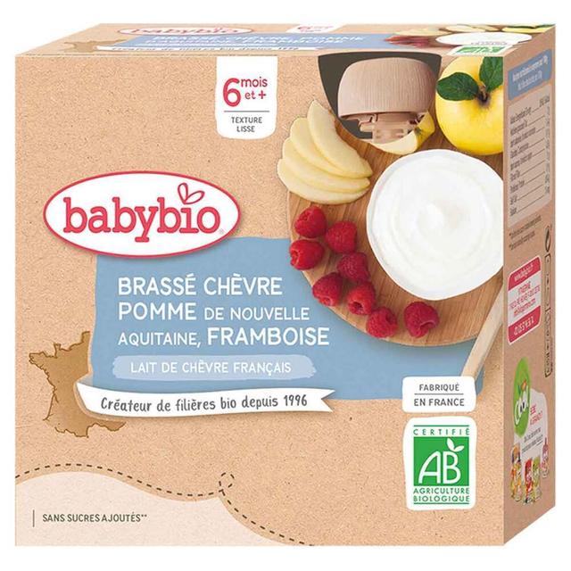 Brassé de Chèvre Pomme d'Aquitaine Fruits rouges 6 mois 4x85g