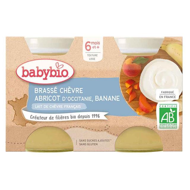 Brassé au lait de chèvre abricot banane dès 6 mois 2x130g