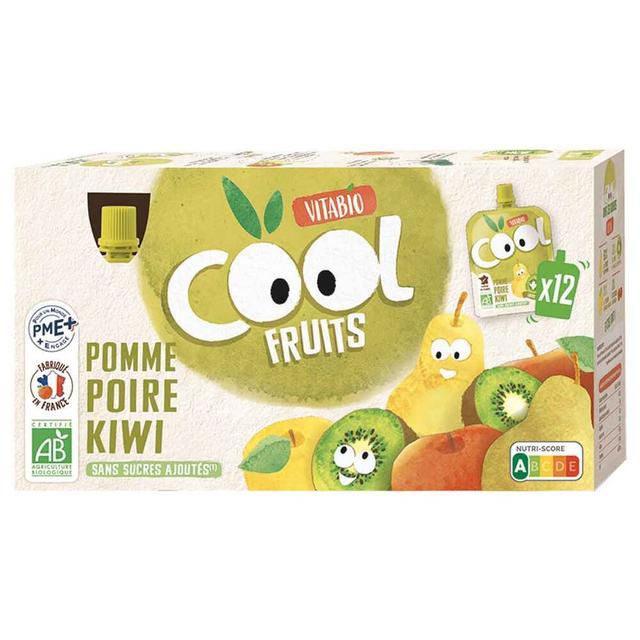 Compote Cool Fruits Poire Kiwi 12x90g