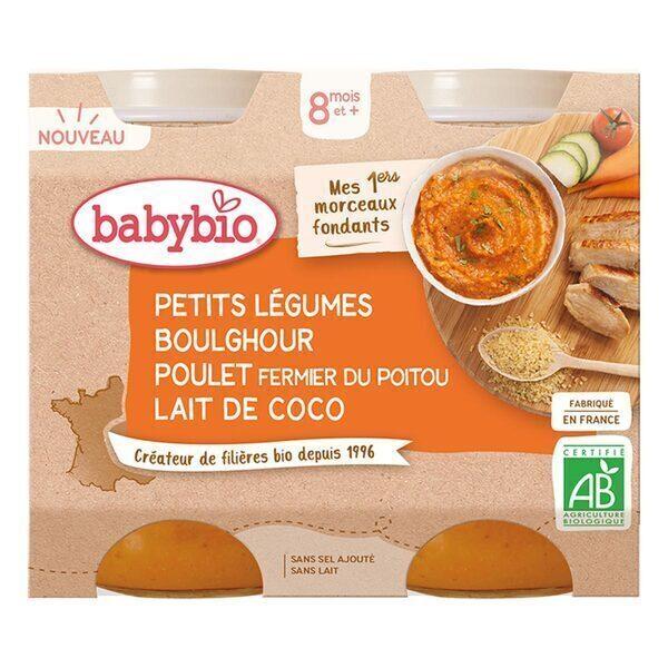 Petits pots légumes boulghour poulet coco Dès 8 mois 2x200g