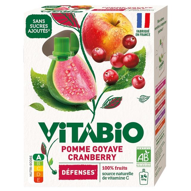 Gourde Pomme Goyave Cranberry - Défenses - 4x100g