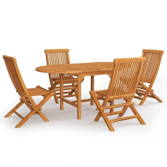 vidaXL Salon de jardin 5 pcs Bois de teck massif