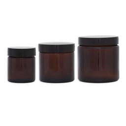 Lot Pommadiers en verre ambré - 30ML, 50ML et 120ML