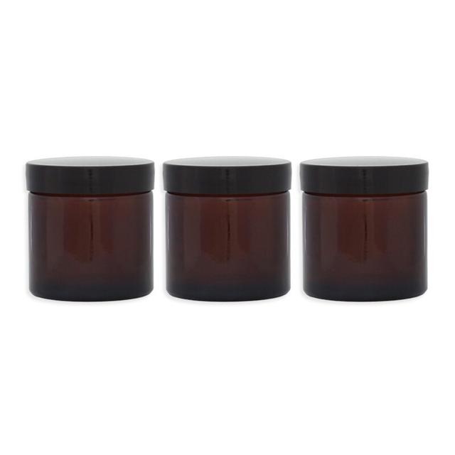 Lot 3 Pommadiers en verre ambré - 120ML